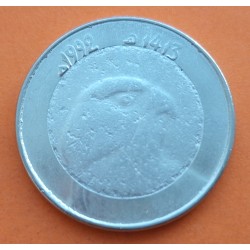 ARGELIA 10 DINARES 1992 CABEZA DE HALCON KM.124 MONEDA DE ALUMINIO MBC Algeria Algerie