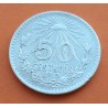 1º AÑO DE FABRICACIÓN x MEXICO 50 CENTAVOS 1919 AGUILA KM.447 MONEDA DE PLATA MBC 8,30 gramos Mejico R/1