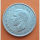 INGLATERRA 2 SHILLINGS 1939 JORGE VI y FLOR KM.855 MONEDA DE PLATA MBC+ Great Britain United Kingdom WWII