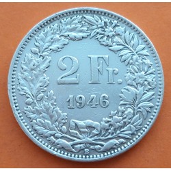 SUIZA 2 FRANCOS 1946 B GUILLERMO TELL KM.25 MONEDA DE PLATA PLATA MBC Switzerland 2 Francs silver POST WWII