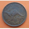 AUSTRALIA 1 PENIQUE 1943 REY JORGE VI y CANGURO 2ª GUERRA MUNDIAL KM.36 MONEDA DE BRONCE MBC- 1 Penny WWII