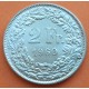 SUIZA 2 FRANCOS 1960 B GUILLERMO TELL y ESCUDO KM.25 MONEDA DE PLATA SC- Switzerland 2 Francs silver coin