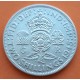 INGLATERRA 2 SHILLINGS 1945 JORGE VI y FLOR KM.855 MONEDA DE PLATA MBC++ UK Silver WWII