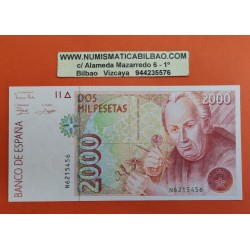 @ESCASA Serie A@ ESPAÑA 2000 PESETAS 1992 CELESTINO MUTIS DISEÑO TIPO I Pick 164 BILLETE SIN CIRCULAR SC Spain Banknote