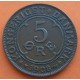 DINAMARCA 5 ORE 1908 VBP SIGLAS DEL REY FREDERIK VIII KM.806 MONEDA DE BRONCE MBC+ Denmark coin