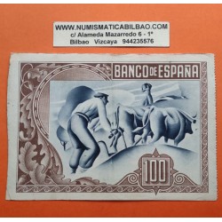 BILBAO 100 PESETAS 1937 BANCO DE VIZCAYA Sin Serie 154439 BILLETE de EUZKADI Pick S.565 España