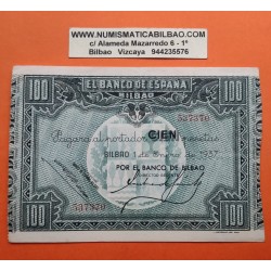 BILBAO 100 PESETAS 1937 BANCO DE BILBAO Sin Serie 537370 BILLETE de EUZKADI Pick S.565 España