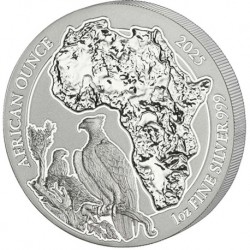 . 1 aaaaacoin @5 DICIEMBRE Envío@ RUANDA 50 FRANCOS 2025 AGUILA MONEDA DE PLATA African Ounce ONZA OZ Rwanda Eagle