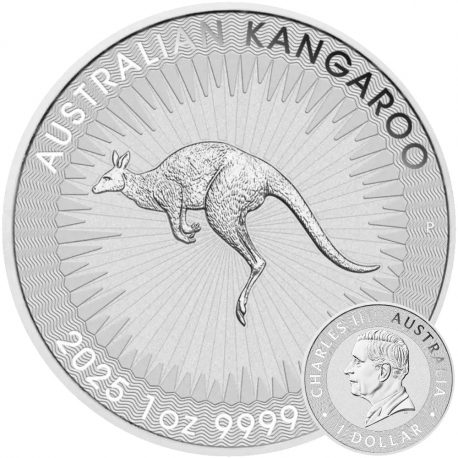 . 1 acoin AUSTRALIA 1 DOLAR 2025 WILDLIFE CANGURO MONEDA DE PLATA Kangaroo OZ ONZA cápsula