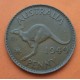 AUSTRALIA 1 PENIQUE 1949 REY JORGE VI y CANGURO KM.43 MONEDA DE BRONCE MBC 1 Penny