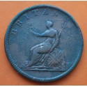 INGLATERRA 1 PENIQUE 1806 BRITANNIA REY JORGE V KM.663 MONEDA DE BRONCE @ESCASA@ United Kingdom Great Britain