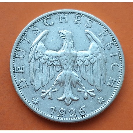 ALEMANIA 2 MARCOS 1926 A República del Weimar AGUILA KM.45 MONEDA DE PLATA MBC Germany 2 Reichsmark silver R/2