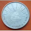 MEXICO 1 PESO 1902 AM Mo Ceca de MEXICO GORRO FRIGIO y AGUILA KM.409. MONEDA DE PLATA MBC+ silver coin R/2