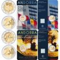 . 1 aaacoin ANDORRA 2 EUROS 2023 FIESTA DEL FUEGO e INGRESO EN LA ONU 2 MONEDAS BIMETALICAS Estuche