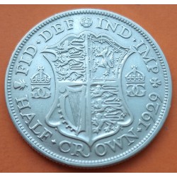 INGLATERRA 1/2 CORONA 1929 REY JORGE V KM.835 MONEDA DE PLATA MBC- Great Britain UK Half Crown silver coin R/2