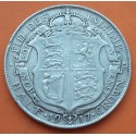 INGLATERRA 1/2 CORONA 1917 REY JORGE V KM.818 MONEDA DE PLATA MBC- Great Britain UK Half Crown silver coin R/2