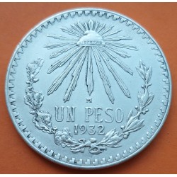 MEXICO 1 PESO 1932 GORRO FRIGIO KM.455 MONEDA DE PLATA MBC+ silver coin ESTADOS UNIDOS MEXICANOS R/2