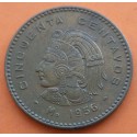 . MEXICO 5 PESOS 1948 INDIO CUAUHTEMOC PLATA KM.465 SC+