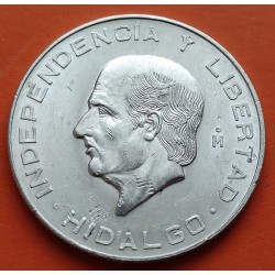 @RARA@ MEXICO 10 PESOS 1955 HIDALGO INDEPENDENCIA y LIBERTAD KM.474 MONEDA DE PLATA EBC- silver coin R/1