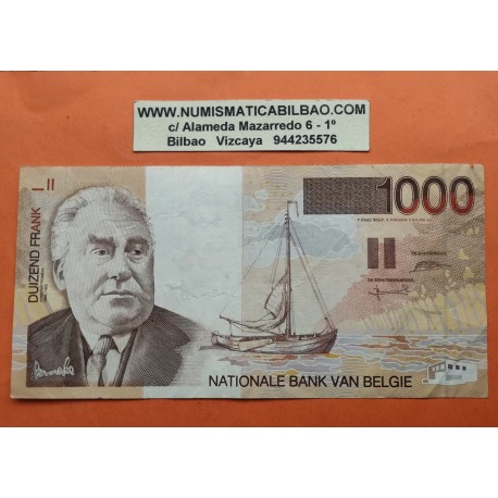 @PVP NUEVO 250€@ BELGICA 1000 FRANCOS 1997 BARCO y CONSTAN PERMEKE Pick 150 BILLETE CIRCULADO @RARO@ Belgium