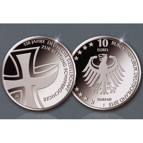 . ALEMANIA 10€ EUROS 2015 Ceca J CRUZ ROJA Nickel SC