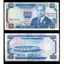 KENIA 20 SHILINGI 1989 - JULY - 1st ESTADIO OLÍMPICO y DANIEL TOROITICH y CAMPO DE FUTBOL Pick 58 BILLETE SC Africa KENYA UNC