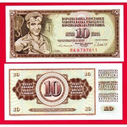 . YUGOSLAVIA 10 DINARA 1978 Pick 87 SC BILLETE DINAR