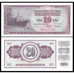 . YUGOSLAVIA 20 DINARA 1978 BARCO Pick 88A SC BILLETE DINAR