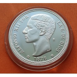 0,40 ONZAS x MEDALLA FNMT HISTORIA DE LA PESETA ESPAÑA 1 PESETA 1876 ALFONSO XII DEM PLATA 13,50 gramos 925 milésimas