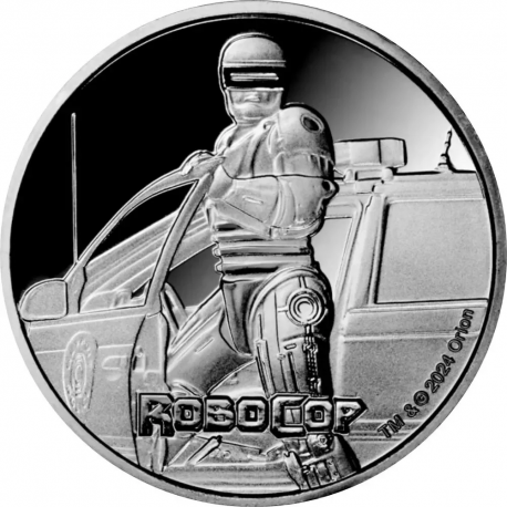 . 1 aaaaaacoin @ENVÍO HOY@ FIJI 50 CENTIMOS 2024 ROBOCOP Película MONEDA DE PLATA silver ONZA Oz cápsula