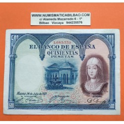 500 PESETAS 1927 JULIO 24 REINA ISABEL SIN SERIE 1971920 EBC-