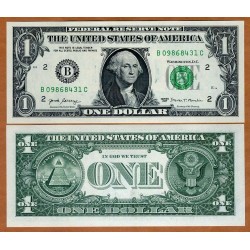 1 billete x ESTADOS UNIDOS 1 DOLAR 2021 Serie B CIUDAD de NUEVA YORK y GEORGE WASHINGTON SC USA $1 Dollar NEW YORK