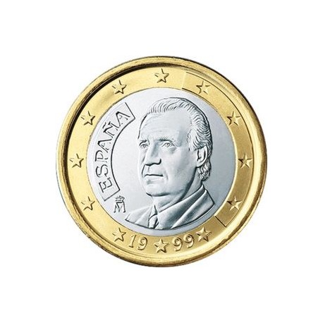 1º AÑO DE EMISION ESPAÑA 1 EURO 1999 REY JUAN CARLOS I MONEDA BIMETALICA SIN CIRCULAR