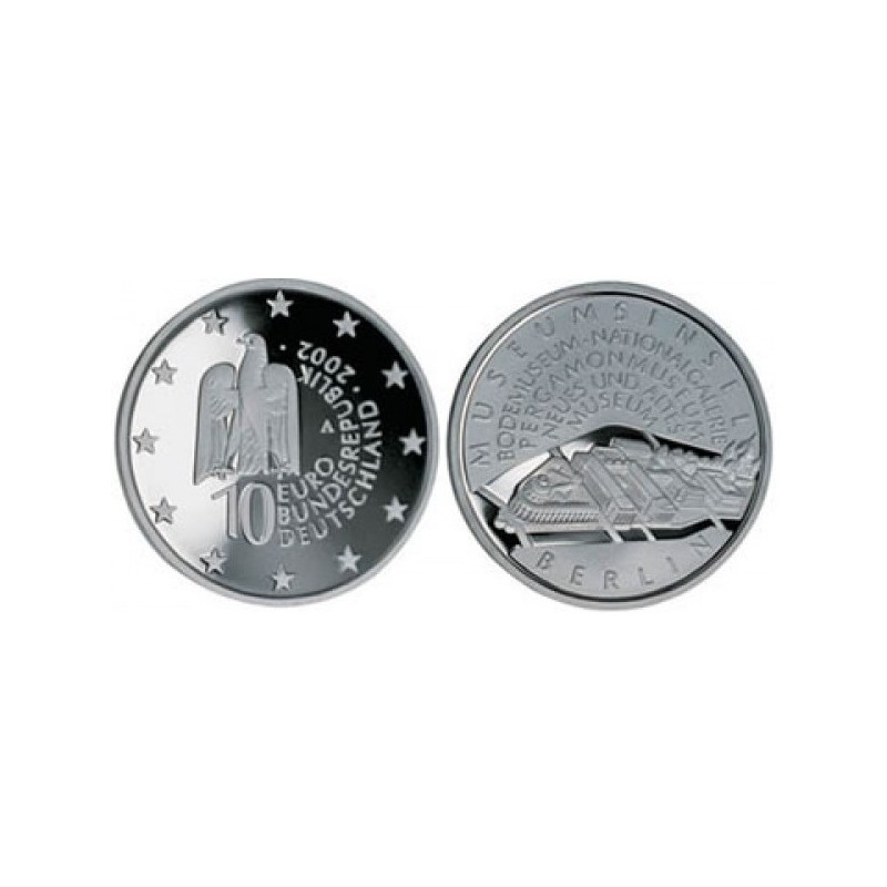 Alemania 10 Euros 2002 Ceca A Moneda De Plata Sc Silver Euro Coin Museo 