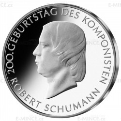 ALEMANIA 10 EUROS 2010 J MUSICO ROBERT SCHUMANN 200 AÑOS DE SU NACIMIENTO MONEDA PLATA SC BRD