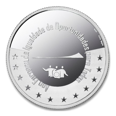 PORTUGAL 5 EUROS 2007 IGUALDAD DE OPORTUNIDADES KM.781 MONEDA DE PLATA SC SILVER