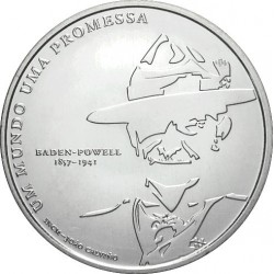 PORTUGAL 5 EUROS 2007 CENTENARIO SCOUT UN MUNDO UNA PROMESA MONEDA DE PLATA SC-