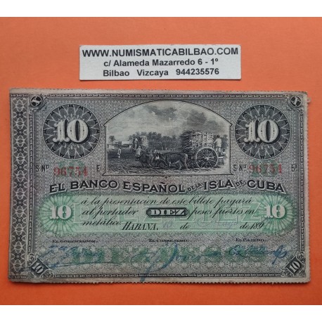 ESPAÑA 10 PESOS 1896 BANCO ESPAÑOL ISLA DE CUBA EBC 1118602