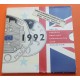 1992 INGLATERRA UNITED KINGDOM BRILLIANT UNCIRCULATED COIN COLLECTION incluye 50 PENIQUES 1993 1992 CEE NICKEL MINT SET