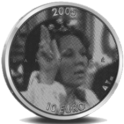 @HOLOGRAMA@ HOLANDA 10 EUROS 2005 JUBILEO DE LA REINA BEATRIZ MONEDA DE PLATA SC The Netherlands SILVER JUBILEE