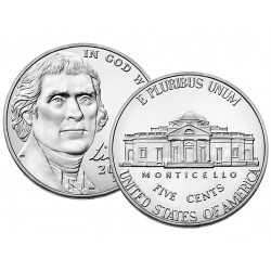 ESTADOS UNIDOS 5 CENTAVOS 2011 D JEFFERSON 2º RETRATO KM.381 MONEDA DE NICKEL SC USA 5 cent from MINT SET