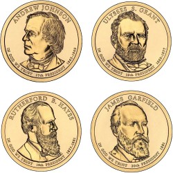 . 4 Monedas x ESTADOS UNIDOS 1 DOLAR 2011 D PRESIDENTES nº 17+18+29+20 JOHNSON - GRANT - HAYES GARFIELD LATON