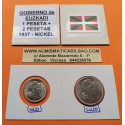 1+2 PESETAS 1937 GOBIERNO DE EUSKADI NICKEL BILBAO Euzkadi (2)