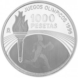 ESPAÑA 1000 PESETAS 1995 ATLANTA 1996 PLATA PROOF ESTUCHE