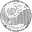 . 1 moneda + CÁPSULA x ESPAÑA 2000 PESETAS 1995 ONU 50 Aniversario MONEDA DE PLATA 0,80 Onzas NO ESTUCHE