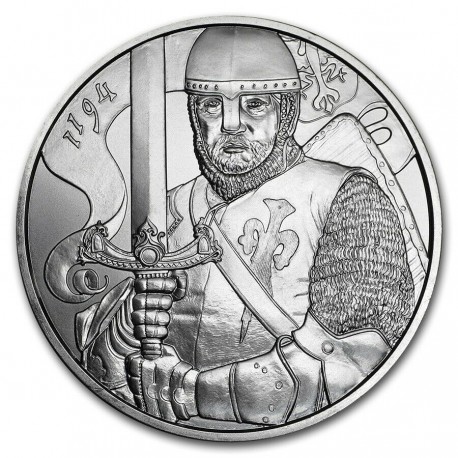 . 1ª moneda CABALLERO x AUSTRIA 1,50 EUROS 2019 Serie Medieval PLATA PURA SC Österreich silver ONZA OZ