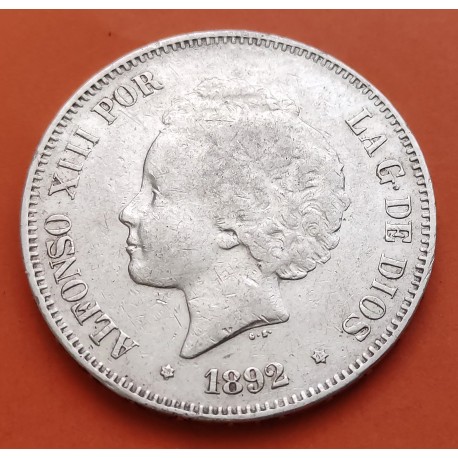 .AMADEO I 5 PESETAS 1871 * 18/71 SDM PLATA ESPAÑA 4 DURO SILVER