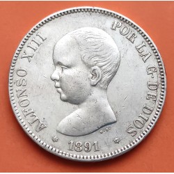 .AMADEO I 5 PESETAS 1871 * 18/71 SDM PLATA ESPAÑA 4 DURO SILVER