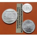 . 3 monedas x MEXICO 1 PESO + 2 PESOS + 5 PESOS 1993 SERIE BAJORRELIEVE EL TAJIN Serie AZTECA PLATA SC 1/4+1/2+1 ONZA OUNCE OZ