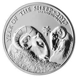 @AGOTADA@ INGLATERRA 2 LIBRAS 2015 AÑO LUNAR DE LA CABRA MONEDA DE PLATA 2 Pounds 1 ONZA OZ Year of the Sheep